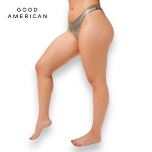 GOOD AMERICAN‎ Bikini Bottoms Women’s Size 4 (XL) Metallic Better Bikini Bottom